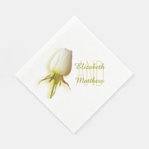 Jetable Mariage simple rose blanche nommé papier serviette