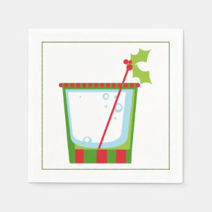 Jetable Serviette de cocktail de Noël avec l'olive de