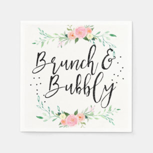 Jetable Serviette de douche de mariée florale Brunch et Bu