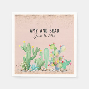 Jetable Serviette de mariage Glam Cactus