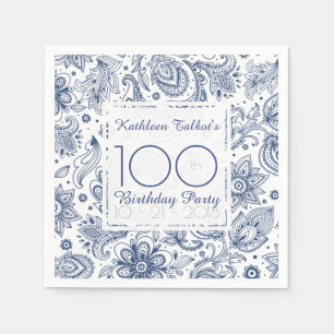 Jetable Serviette de papier de fête d'anniversaire de cru