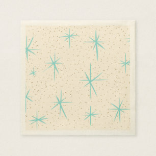 Jetable Serviette de papier de Starbursts de turquoise