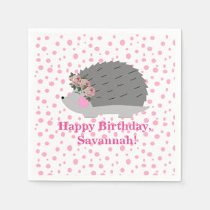 Jetable Serviette personnalisée d'anniversaire de hériss