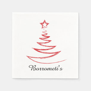 Jetable Serviette personnalisée rouge de cocktail d'arbre