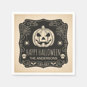 Jetable Soirée d'Halloween personnalisée   Serviette de ta