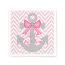 Ancres Away Girl Baby shower serviettes
