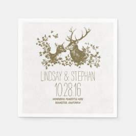 Jetables Belle et romantique Mariage de cerfs serviettes