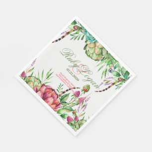 Jetables Belles succulentes Mariage Papier serviettes