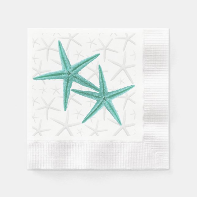 Jetables Blue Lagoon Starfish Couple Papier serviettes (Devant)