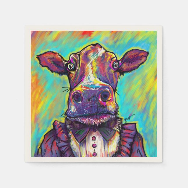 Jetables Célèbre Cocktail de vache serviettes (Devant)