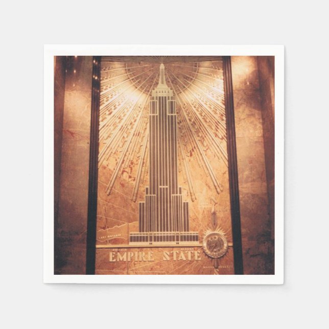 Jetables Cocktail serviettes avec Empire State Building (Devant)