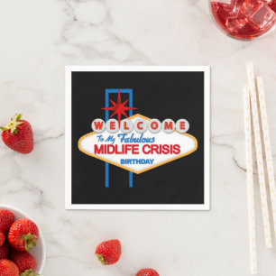 Jetables Crise de Midlife Anniversaire de fête serviettes