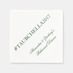 Jetables Dîner de répétition Hashtag serviettes vert et bla