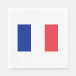 Jetables Drapeau de France Papier serviettes