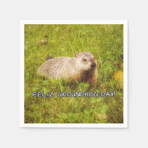 Jetables Feliz Jour de la Marmotte ! serviettes de table