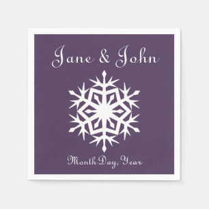 Jetables Flocons de neige d'hiver dans des serviettes viole