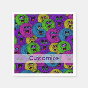 Jetables Fuzzles conviviaux Créatures mignonnes serviettes