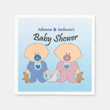 Garçon et filles Jumeaux Baby shower serviettes
