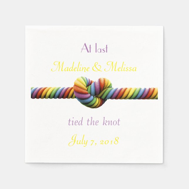 Jetables Gay Tied Mariage Knot serviettes (Devant)