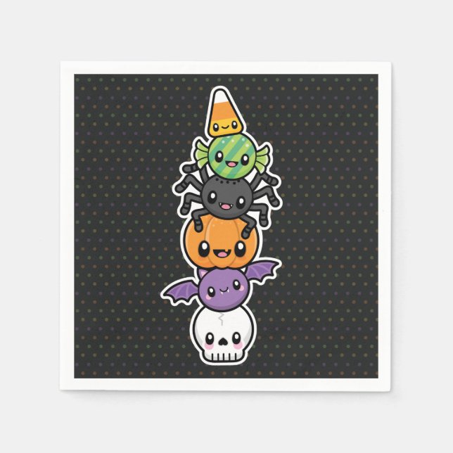 Jetables Halloween Traite les serviettes (Devant)