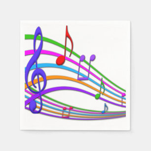 Jetables La musique d'arc-en-ciel note des serviettes