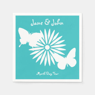 Jetables Marguerites et papillons dans des serviettes Turqu