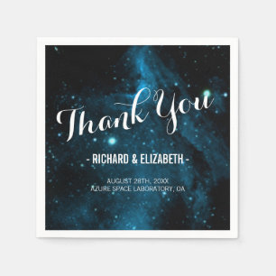 Jetables Mariage bleu Galaxy Merci serviettes