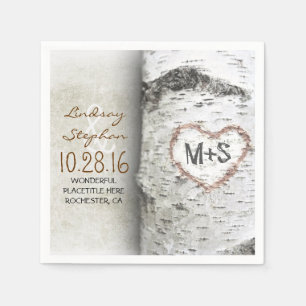 Jetables Mariage campagnard rustique serviettes avec boulea