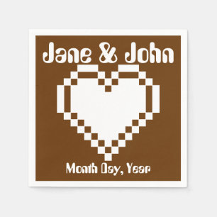 Jetables Nos Coeurs 8 bits en serviettes au chocolat