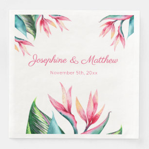 Jetables Oiseau de paradis Mariage tropical serviettes