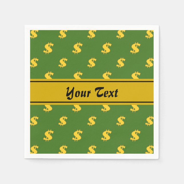 Jetables Panneau Dollar motif Papier serviettes (Devant)