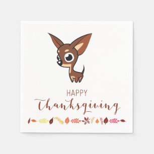 Jetables Papier Bon thanksgiving Chihuahua serviettes
