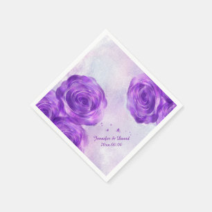 Jetables Papier personnalisé Rose violet serviettes