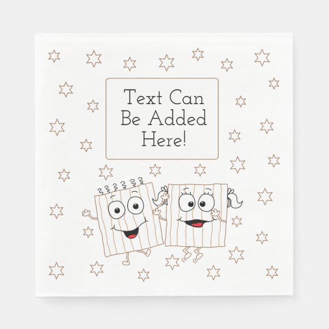 Jetables Pâque blanc standard serviettes Matzah Happy (Devant)