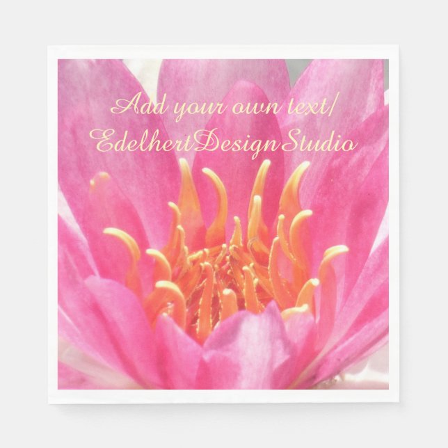 Jetables Pink Water Lily Fermer Papier serviettes (Devant)