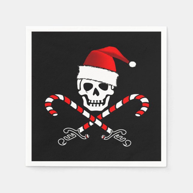 Jetables Pirate Christmas Party Papier serviettes (Devant)