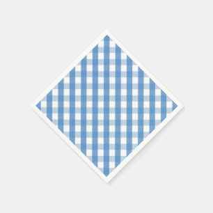 Jetables Serviettes blanches bleues de guingan
