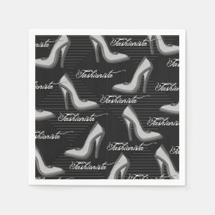 Jetables Serviettes blanches de motif de chaussures de