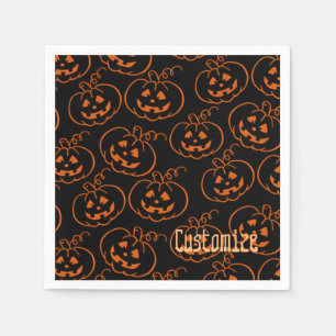 Jetables Serviettes Citrouilles Jack-O-Lantern