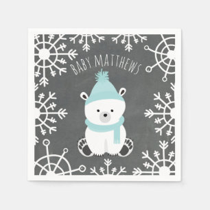 Jetables Serviettes de baby shower de garçon d'hiver d'our