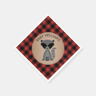 Jetables Serviettes de baby shower de plaid de bûcheron de