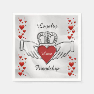 Jetables Serviettes de Claddagh d'amitié d'amour de