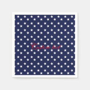 Jetables Serviettes de fête Bleu & Blanc avec étoiles pour 