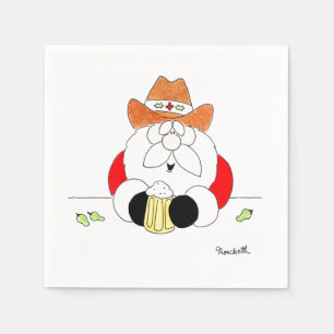 Jetables Serviettes de fête en papier Texas Santa Claus
