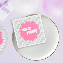 Serviettes de fête pour Baby Shower Dachshund Rose