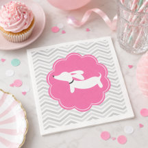 Serviettes de fête pour Baby Shower Dachshund Rose