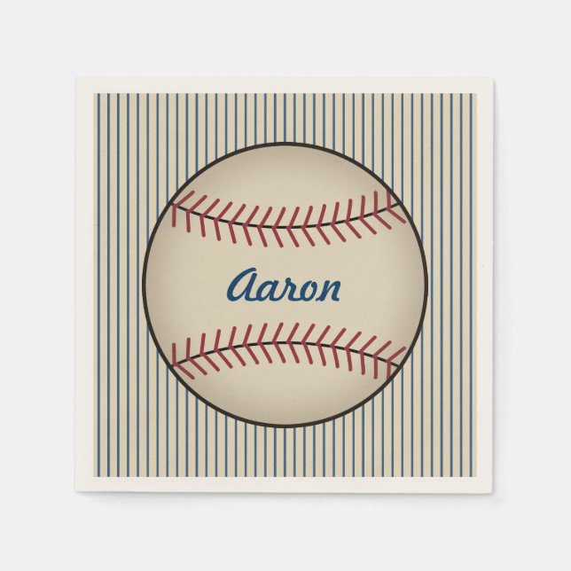 Jetables Serviettes de la partie de base-ball personnalisée (Devant)