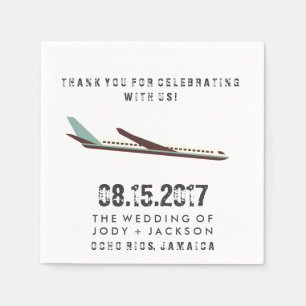 Jetables Serviettes de mariage à destination d'avion en Jam