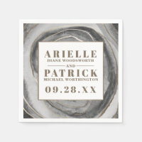 Serviettes de mariage en agate de géode gemme