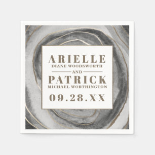 Jetables Serviettes de mariage en agate de géode gemme
